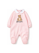 Tutina per neonato Moschino Kids rosa con dettaglio Teddy Bear M5Y037LCA40 50209 MOSCHINO KIDS 