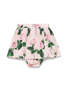 Gonna per neonata Dolce & Gabbana Kids rosa a fiori con pantaloncini abbinati L25I20 HS5S8 HF5IZ DOLCE & GABBANA KIDS 