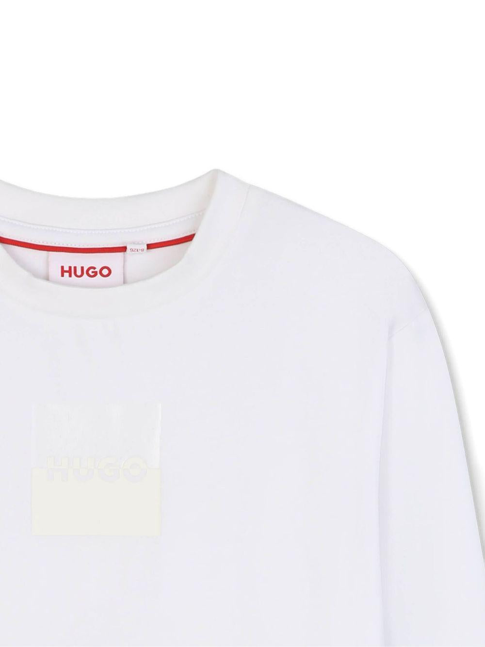 T-shirt per bambino Hugo Kids bianca con dettaglio logo stampato G00437 10P Hugo 
