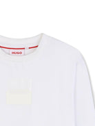 T-shirt per bambino Hugo Kids bianca con dettaglio logo stampato G00437 10P Hugo 