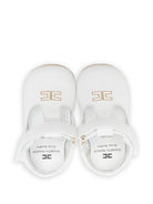 Scarpine primi passi per neonata Elisabetta Franchi La Mia Bambina bianche con ricamo logo F0A3E04601731 B093 ElISABETTA FRANCHI KIDS 