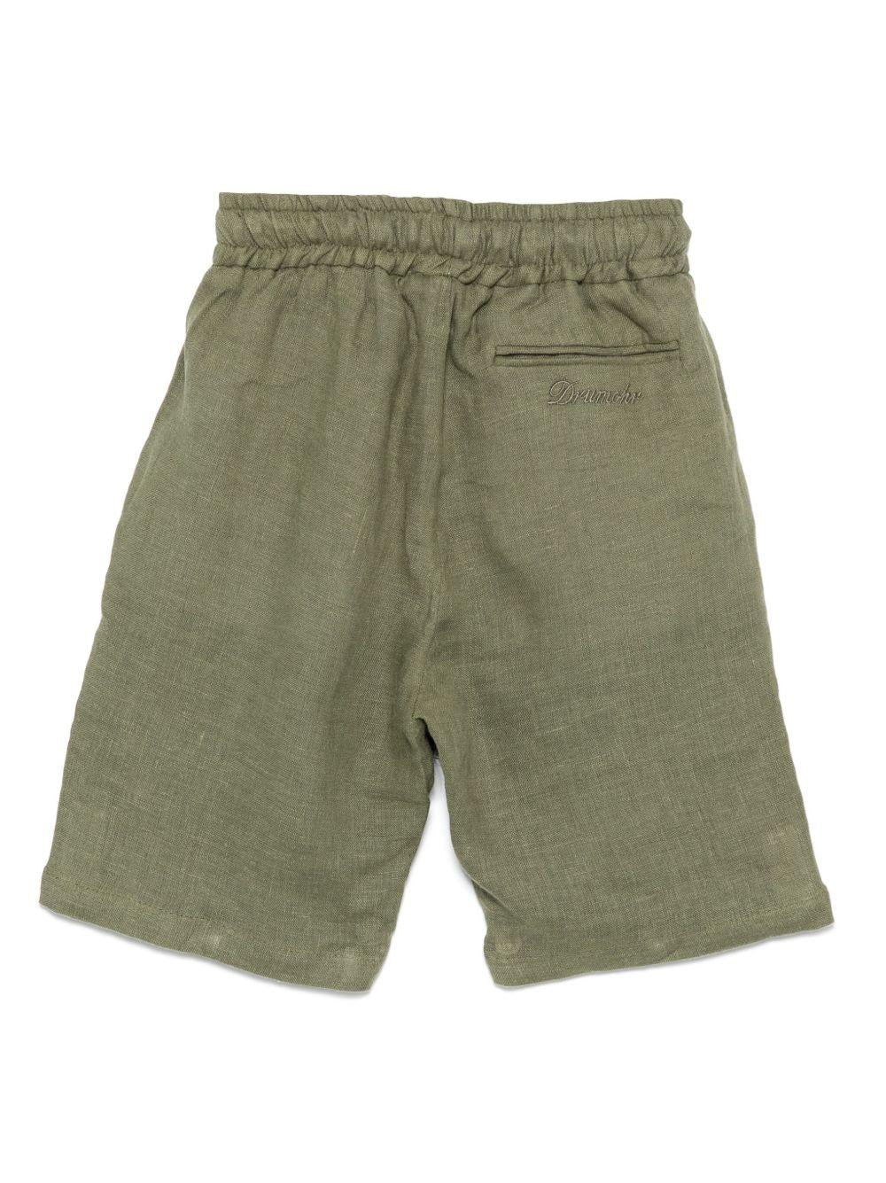 Shorts per bambino Drumohr Kids verde in lino S5BR71 D72 DrUMOHR KIDS 