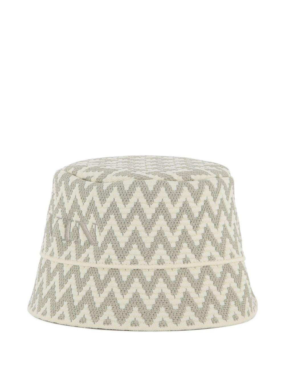 Cappello da pescatore per bambino Lanvin Enfant beige con motivo a chevron N30356 N52 LANVIN KIDS 