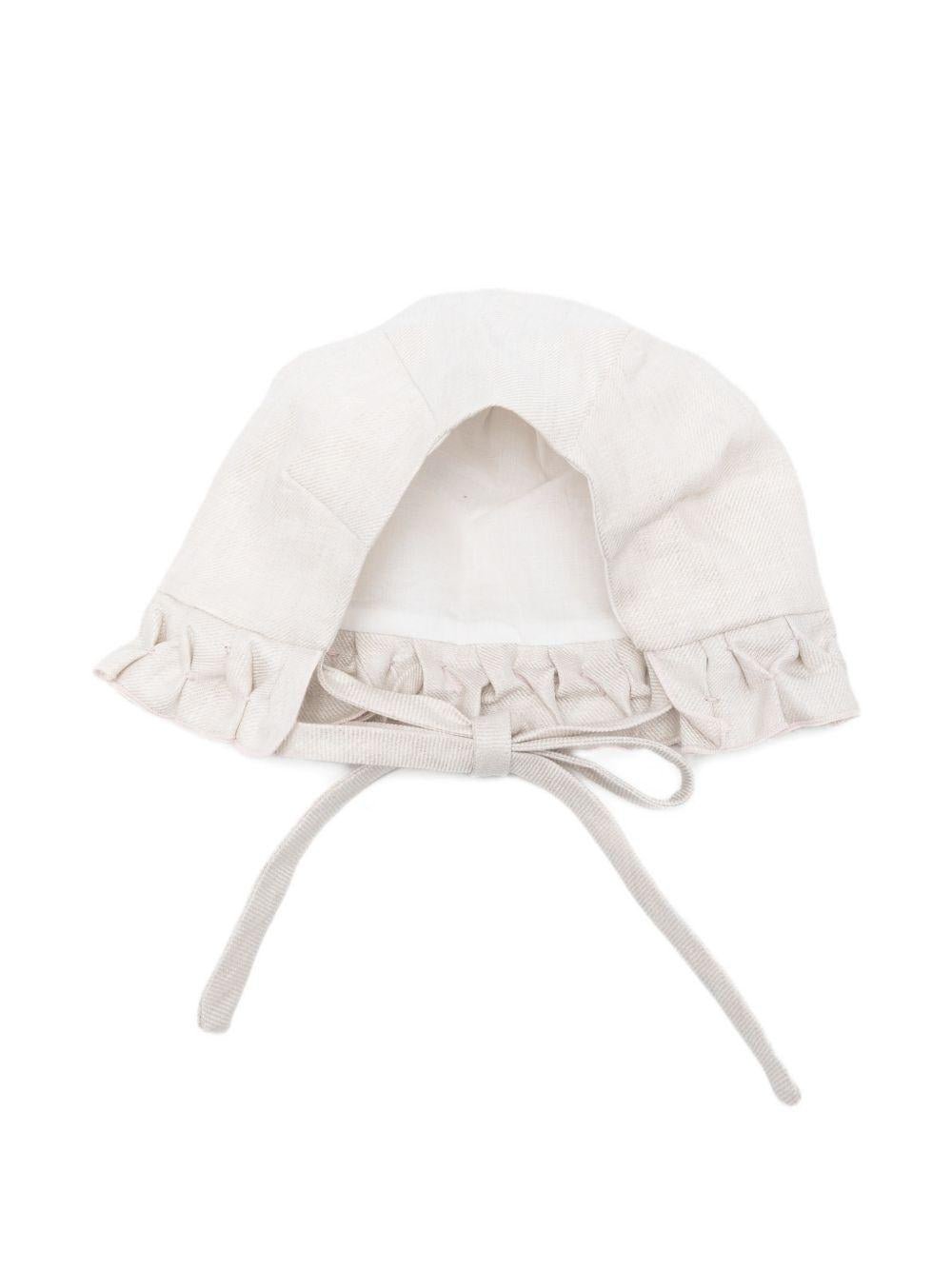 Cappello per neonati La Stupenderia beige con volant 2CBCP50 D12PIN LA STUPENDERIA 