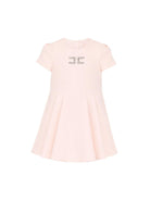 Abito per bambina Elisabetta Franchi La Mia Bambina rosa con logo sul davanti EFAB6660GA022 C036 ElISABETTA FRANCHI KIDS 