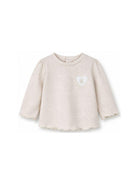 T-shirt per neonata Chloé Kids beige con applicazione a cuore sul petto C21363 B39 CHLOE' KIDS 