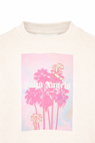 T-shirt per bambina Palm Angels Kids bianca con stampa grafica sul davanti PGAA004S26JER002 002 PALM ANGELS KIDS 