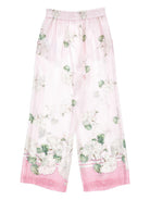 Pantaloni per bambina Monnalisa rosa con stampa a fiori 71G403 7668 0091 MONNALISA KIDS 