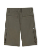 Shorts per bambino Givenchy Kids verde con ricamo con logo frontale H30720 653 GIVENCHY KIDS 