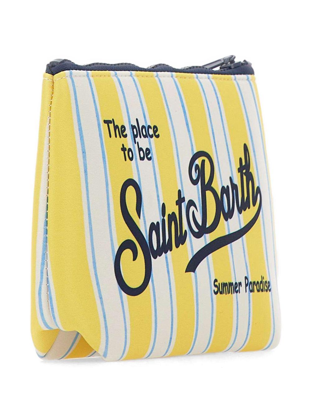 Pochette Aline MC2 Saint Barth bianca e gialla con motivo a righe ALIN001 03281L MC2 ST. BARTH KIDS 
