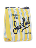 Pochette Aline MC2 Saint Barth bianca e gialla con motivo a righe ALIN001 03281L MC2 ST. BARTH KIDS 