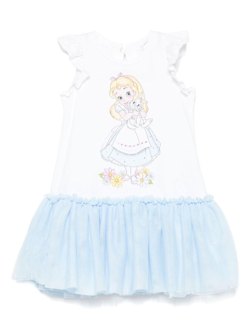 Abito per neonata Monnalisa bianco con stampa grafica x Disney 39E905 5002 9952 MONNALISA 