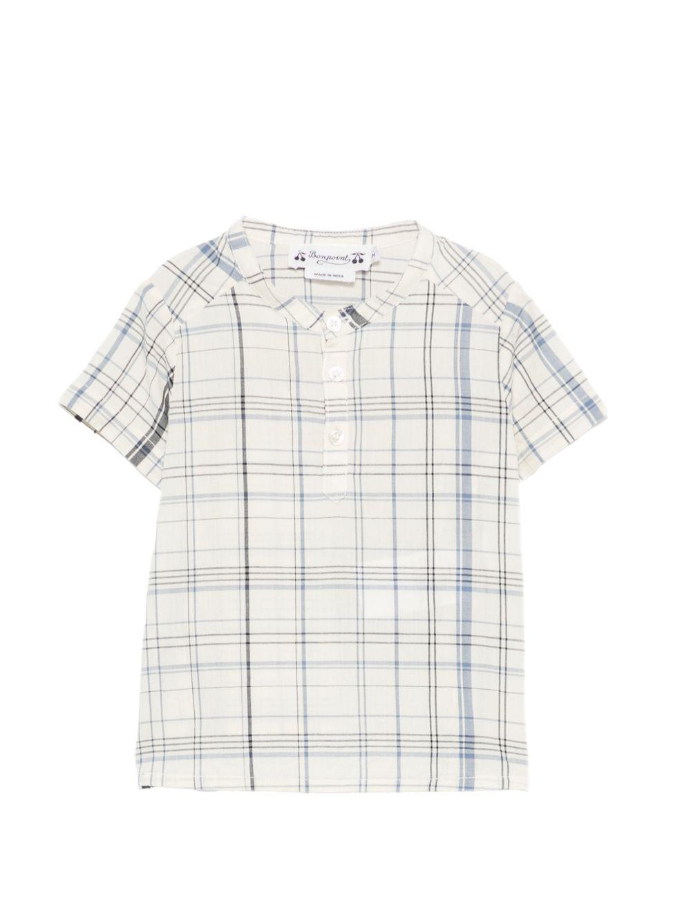 Camicia Cesari per neonato Bonpoint bianco con motivo a quadri S06YSHW00006 315 BONPOINT KIDS 