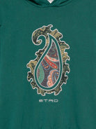 Felpa per bambino Etro Kids verde con cappuccio con motivo paisley GX4P10 Z3333 797 ETRO KIDS 