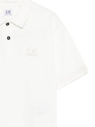T-shirt per bambino C.P. Company Kids bianca con colletto stile polo CUM00XLAC04 10135 C.P.COMPANY KIDS 
