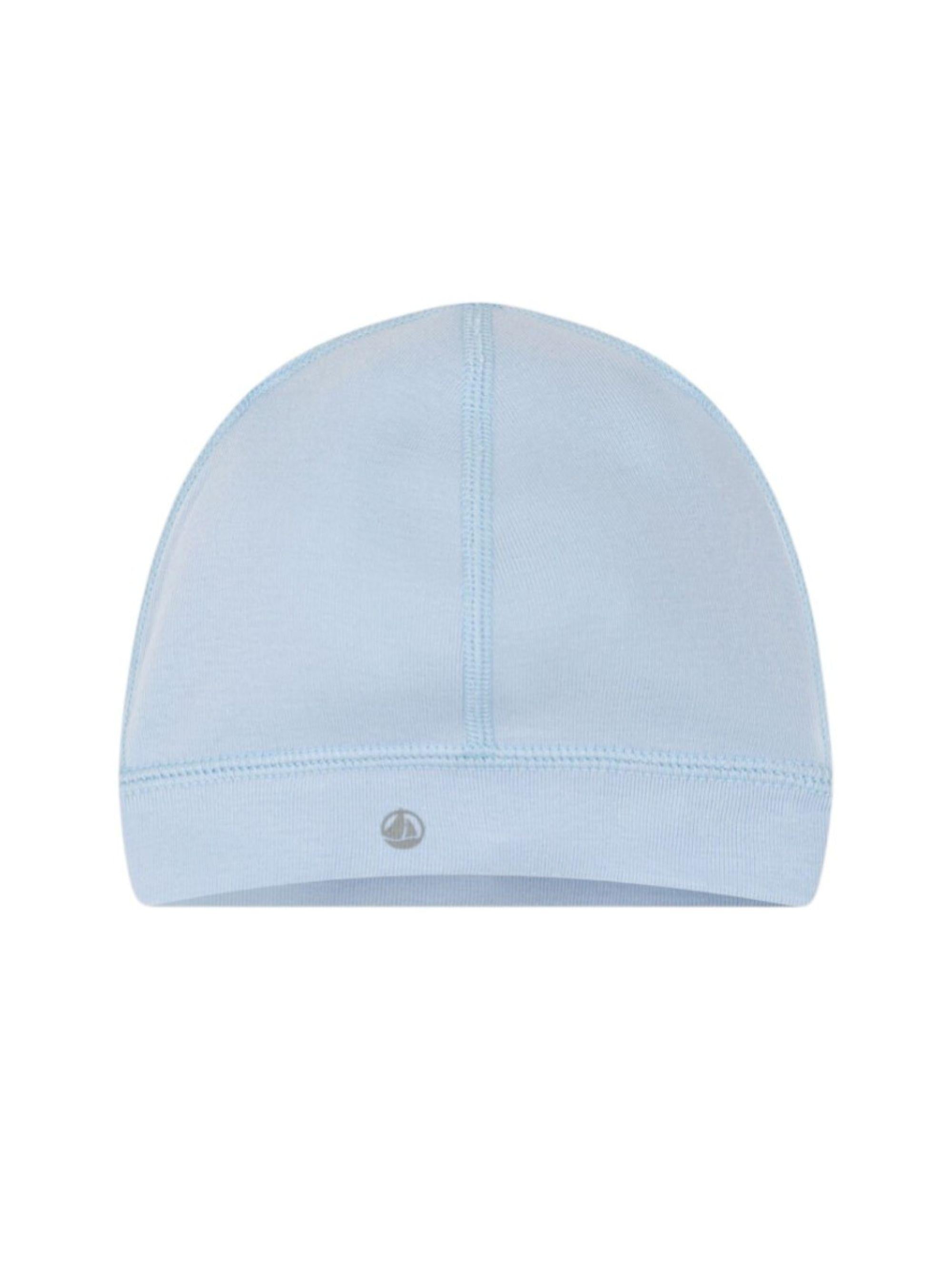Cappellino per neonato Petit Bateau azzurro con logo sul davanti A0CIU 01 PETIT BATEAU 