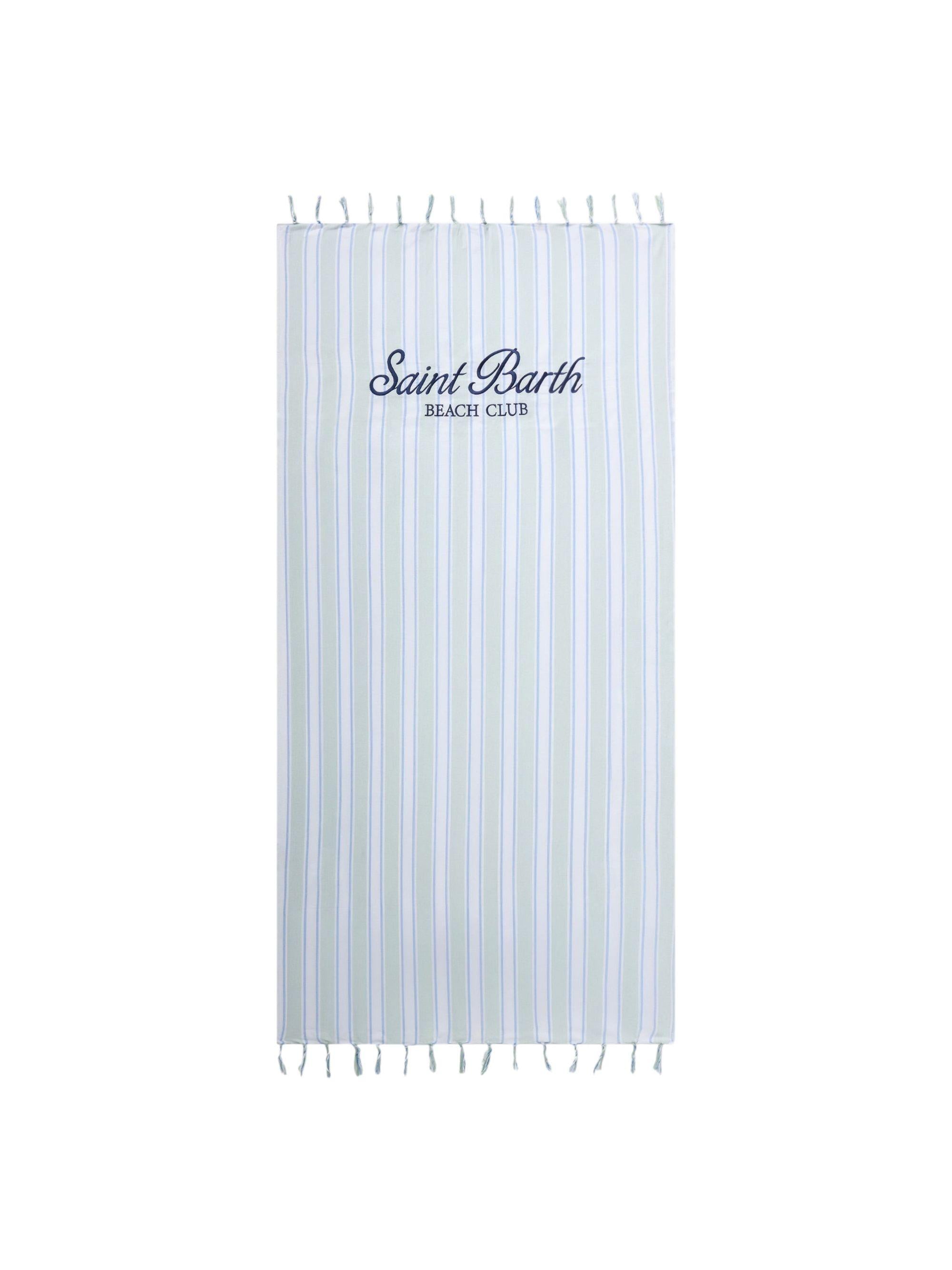 Telo mare MC2 Saint Barth bianco e azzurro con motivo a righe FOUL002 00937L MC2 ST. BARTH KIDS 