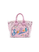 Borsa Colette MC2 Saint Barth rosa con logo arcobaleno ricamato COL0001 02567L MC2 ST. BARTH KIDS 