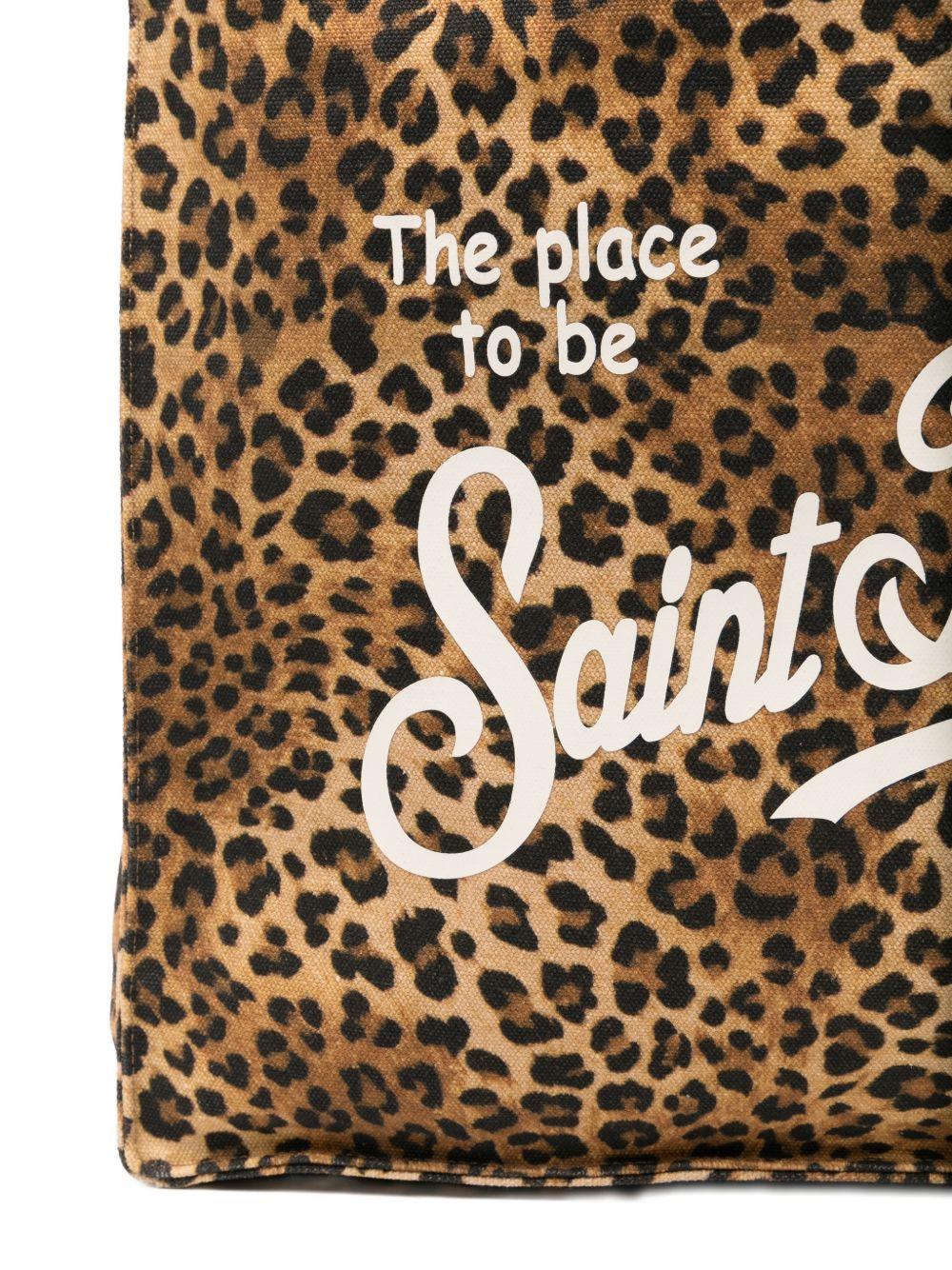 Borsa tote Essential Bag N MC2 Saint Barth marrone con stampa animalier e logo stampato EBAGN007 00653L MC2 ST. BARTH KIDS 