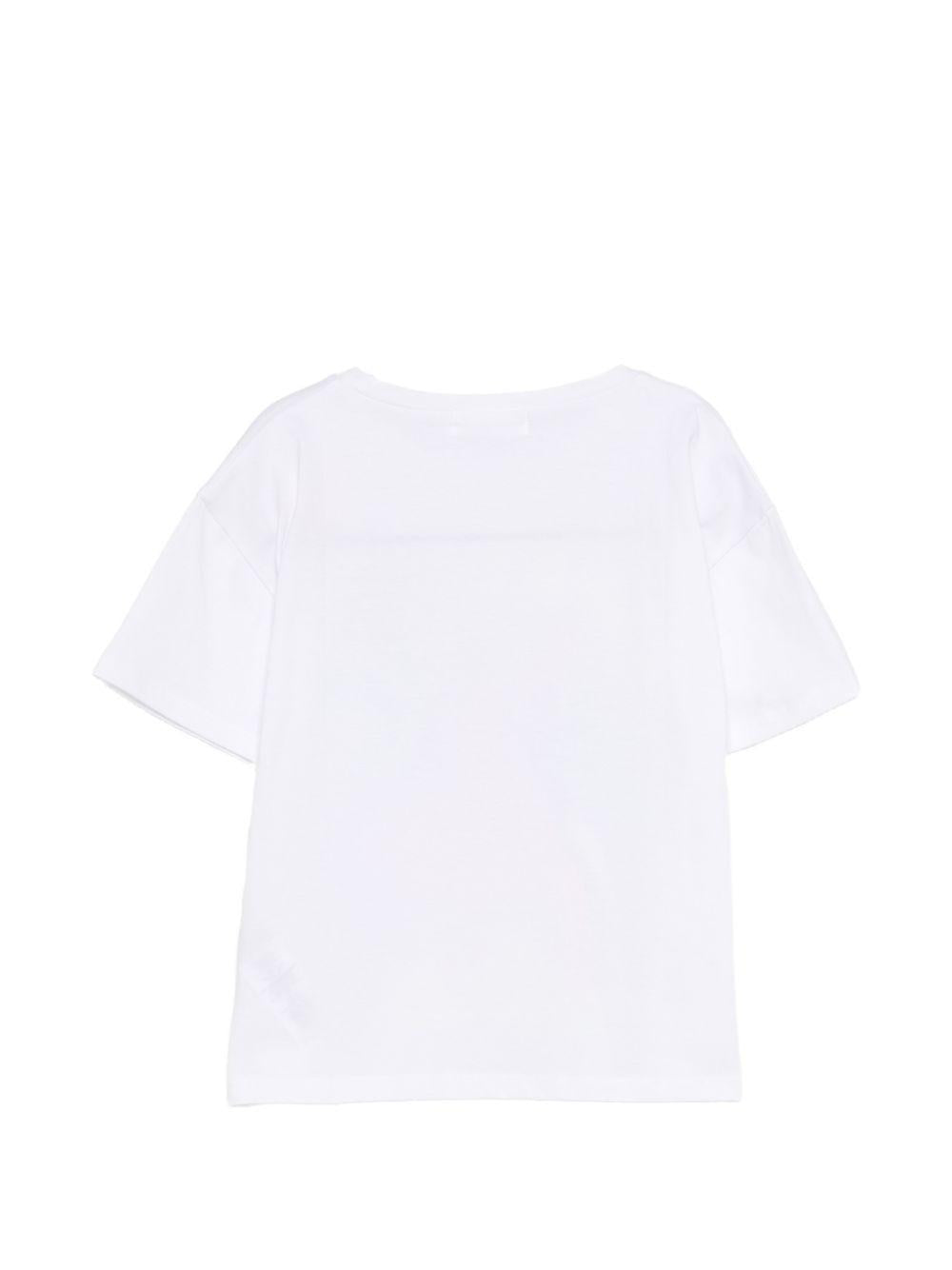 T-shirt per bambina Billieblush bianca con stampa fenicottero U21940 10P BILLIEBLUSH KIDS 
