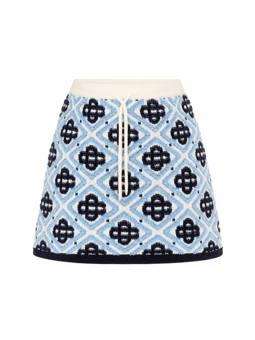 Gonna per bambina Casablanca Kids azzurra con maglia di diamanti KPF26KW151301 MONOGRAM CASABLANCA KIDS 