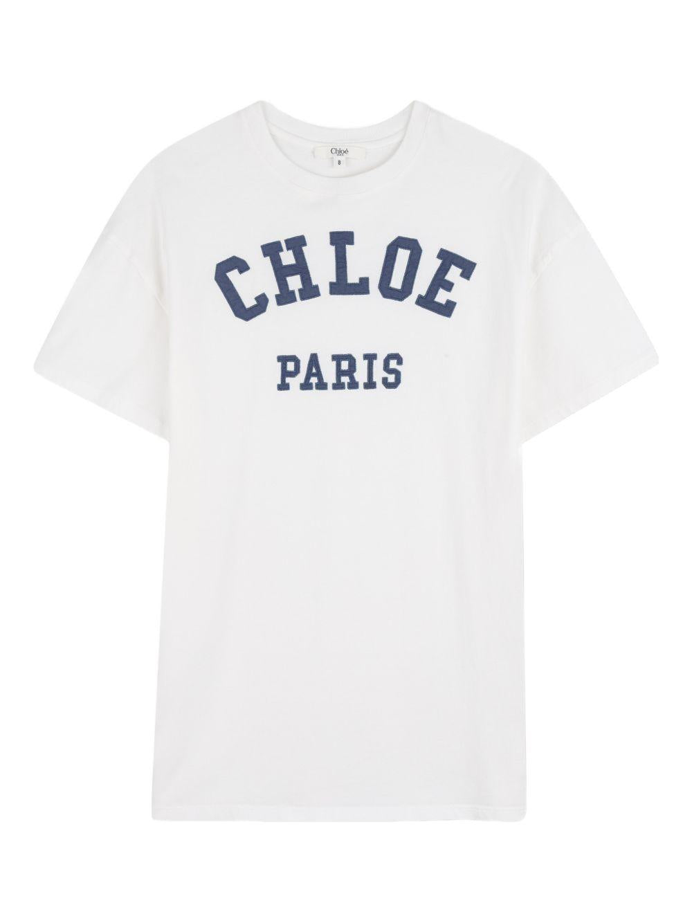 Abito per bambina Chloé Kids bianco modello t-shirt C21239 117 CHLOE' KIDS 