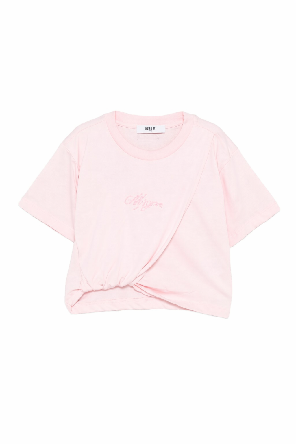 T-shirt per bambina MSGM Kids rosa con dettaglio nodo S6MSJGTH205 MS076 MSGM KIDS 