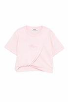 T-shirt per bambina MSGM Kids rosa con dettaglio nodo S6MSJGTH205 MS076 MSGM KIDS 