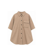 Abito per bambina Douuod Kids beige con colletto classico DZ1B10 G0073 343 DOUUOD KIDS 