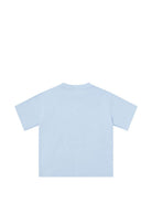T-shirt per bambino Emporio Armani Kids azzurra con toppa con logo sul davanti EB001345 AF10497 U9360 EMPORIO ARMANI KIDS 