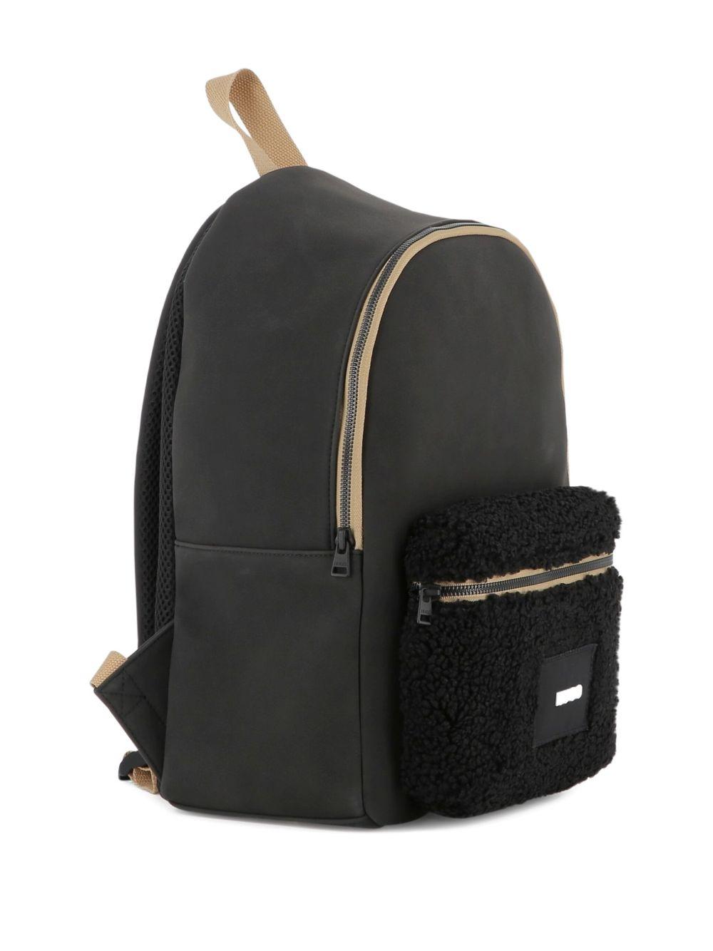 Zaino Rucksack per bambino Hugo Kids nero con applicazione frontale con logo G00559 09B Hugo KIDS 