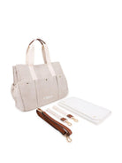 Borsa fasciatoio per neonati Chloé Kids beige con stampa logo C20941 117 CHLOE' KIDS 