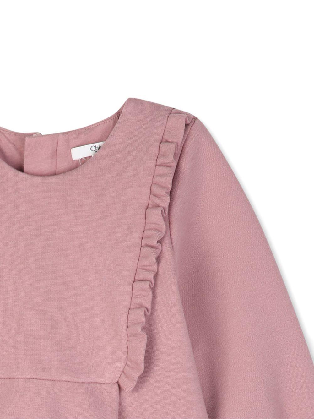 Abito per neonata Chloè Kids rosa con dettaglio con ruches C21336 48W CHLOE' KIDS 