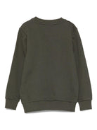Felpa per bambino Balmain Kids verde con logo ricamato BX4Q50 Z3183 762VE BALMAIN KIDS 
