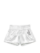 Shorts per bambino John Richmond Junior argento metalizzato con dettaglio logo RGP26044SH SILVER JOHN RICHMOND KIDS 