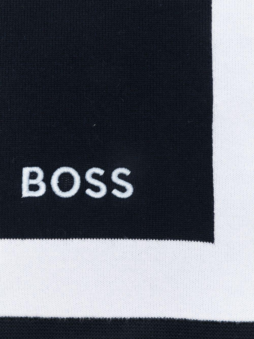 Coperta per neonato Boss Kids blu con ricamo gatto J53095 849 BOSS KIDS 