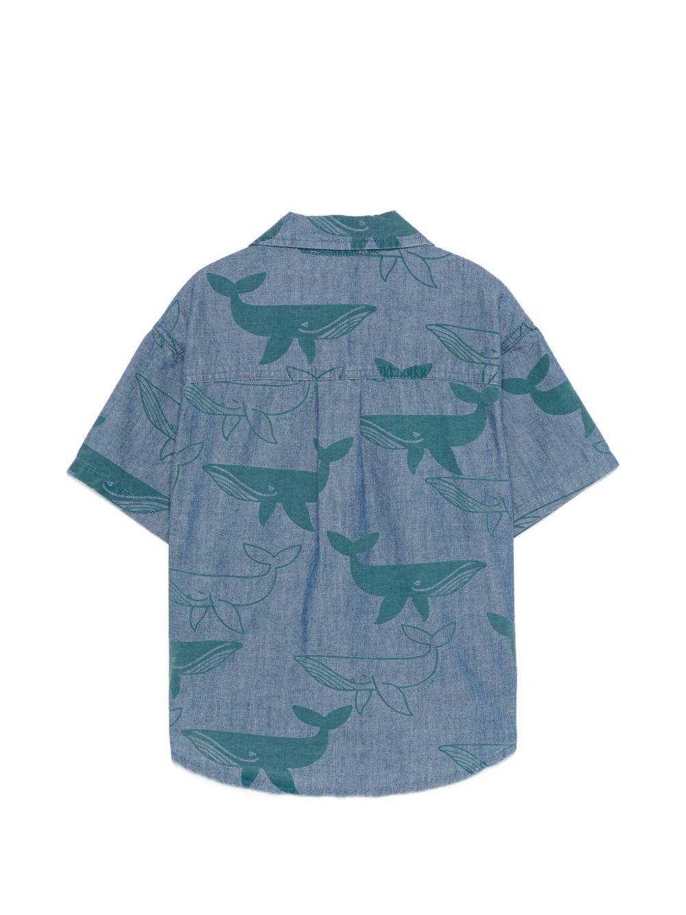 Camicia per bambino Stella McCartney Kids in denim con stampa all-over TY5P11 Z3546 606MC STELLA McCARTNEY KIDS 