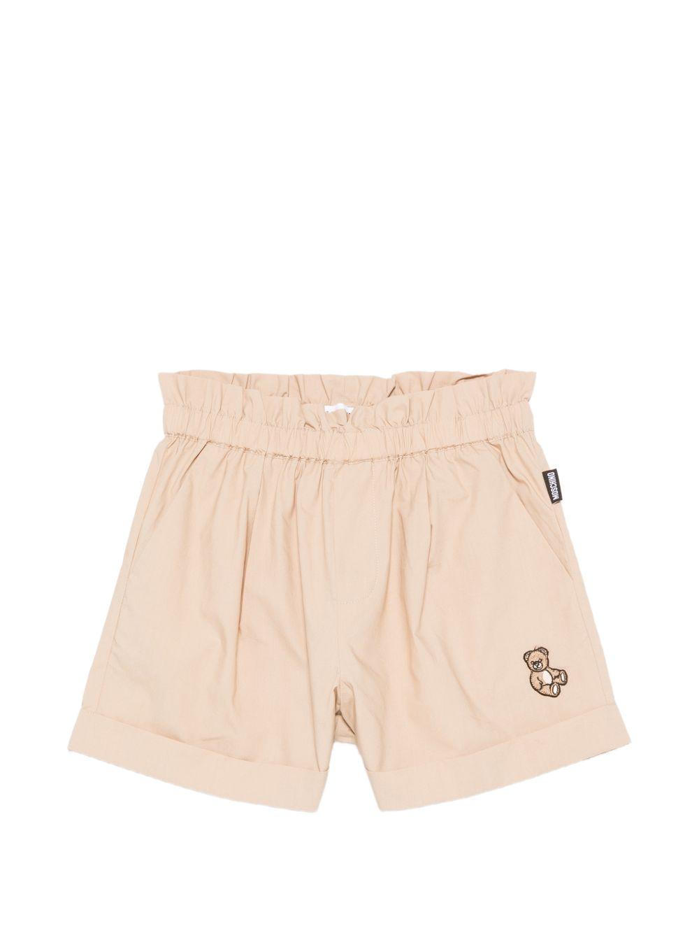 Shorts per bambino Moschino Kids beige con vita elasticizzata HDQ01YLLA10 20829 MOSCHINO KIDS 