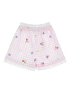 Shorts per bambina Monnalisa rosa e bianco a quadretti 11G409 7620 0090 MONNALISA KIDS 