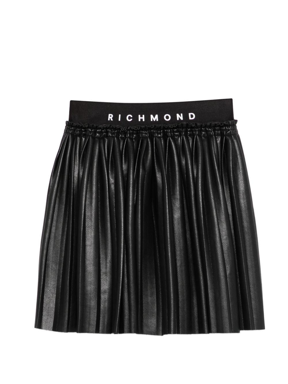 Gonna per bambina John Richmond Junior nera con design plissettato RGP26067GO BLACK JOHN RICHMOND KIDS 