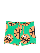 Costume per bambino Stella McCartney Kids verde con stampa palle da basket TYCP79 Z3519 769MC STELLA McCARTNEY KIDS 