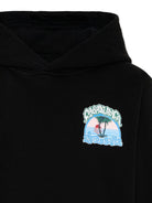 Felpa per bambino Casablanca Kids nera con stampa grafica sul petto KPF26JTP37201 PALM CASABLANCA KIDS 