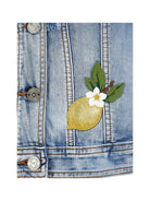 Giubbino per bambina Monnalisa in denim con applicazioni limone 19G105 7013 0062 MONNALISA KIDS 