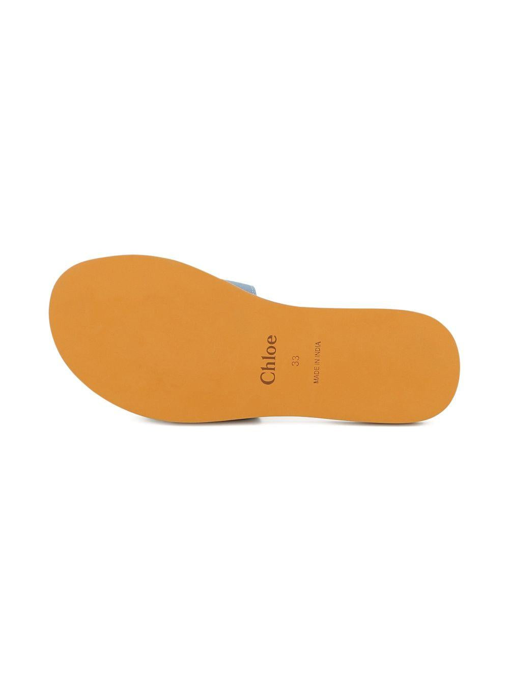 Sandali per bambina Chloé Kids Woody azzurri con logo C20881 821 CHLOE' KIDS 
