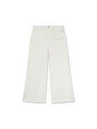 Jeans per bambina Off-White Kids Bookish bianco con orlo sfrangiato OGYB002S25DEN001 0118 OFF WHITE KIDS 