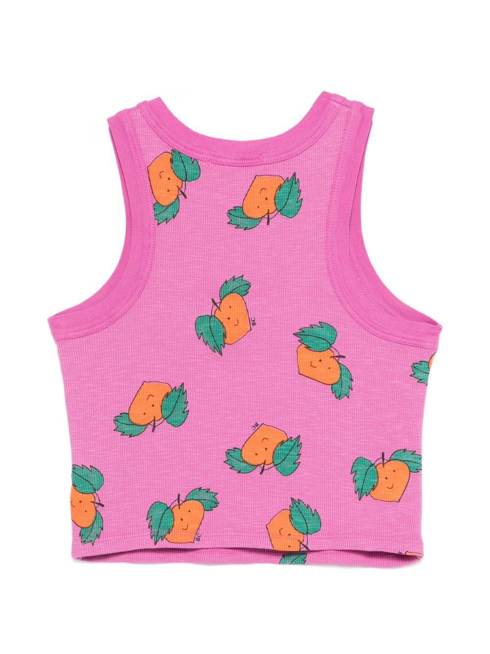 Canotta per bambina Bobo Choses fucsia con stampa grafica all-over B126AC028 511 BOBO CHOSES KIDS 