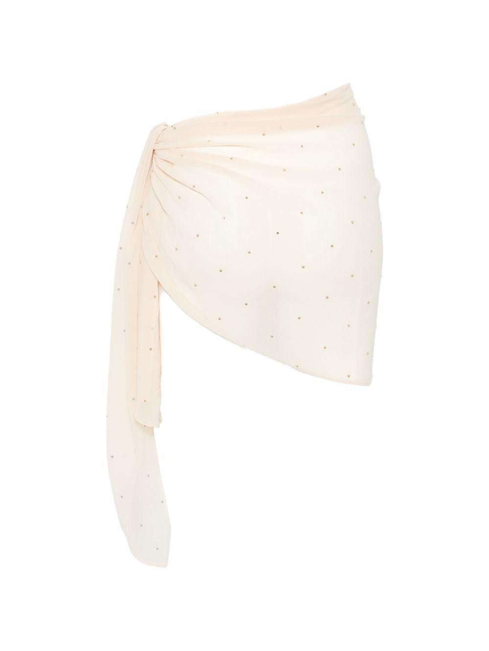 Pareo da donna MC2 Saint Barth beige con decorazioni con cristallo SRE001 01531L MC2 ST. BARTH 