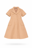 Abito per bambina Balmain Kids beige con colletto a punta BY1D61 B0094 116 BALMAIN KIDS 