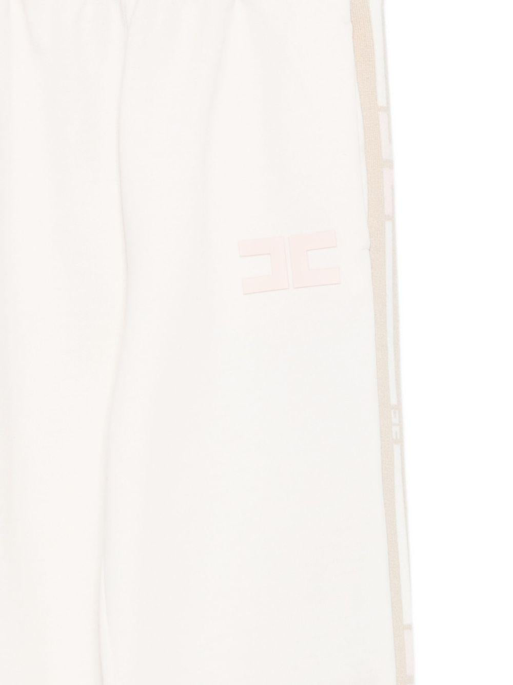 Pantaloni sportivi per bambina Elisabetta Franchi La Mia Bambina beige con righe laterali EFPA2980FF002 0085 ElISABETTA FRANCHI 