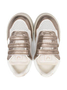Sneakers per bambini Veja Kids bianche con dettagli pelle effetto metallizzato SX2021008 V-90 WHITE SABLE BRONZE VEJA KIDS 